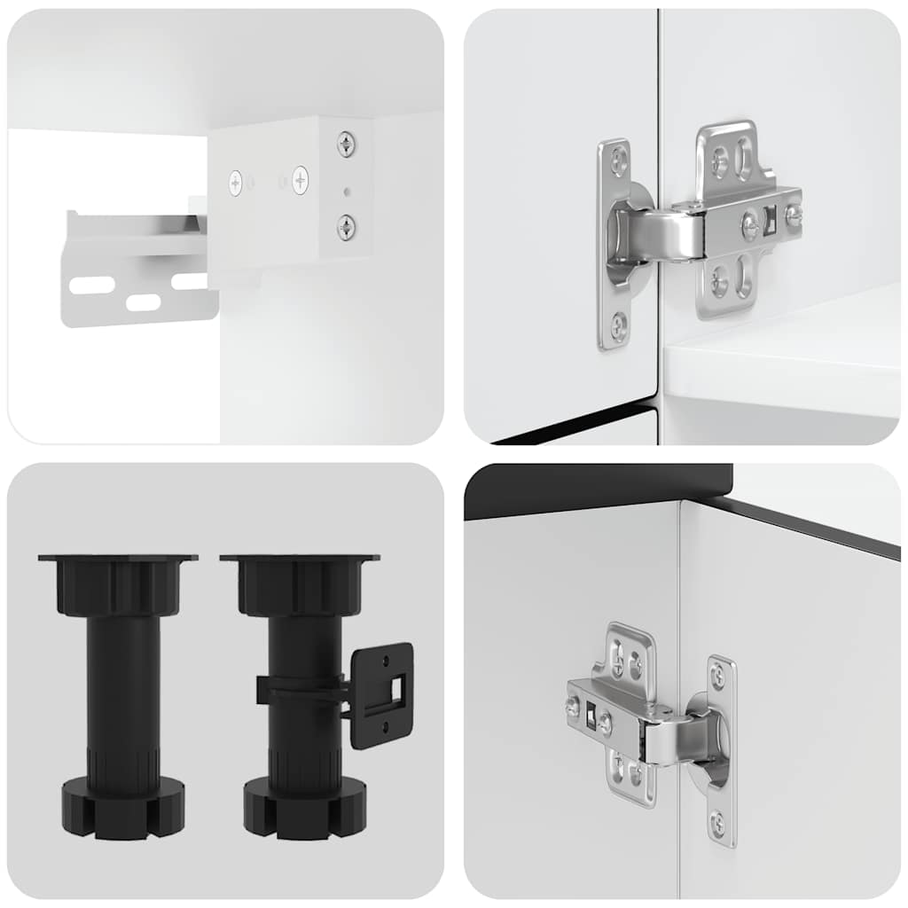 Set Mobili da Cucina 7 pz Porto Neri Legno Multistrato 3314782