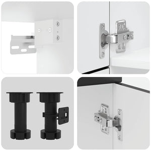 Set Mobili da Cucina 7 pz Porto Neri Legno Multistrato 3314782