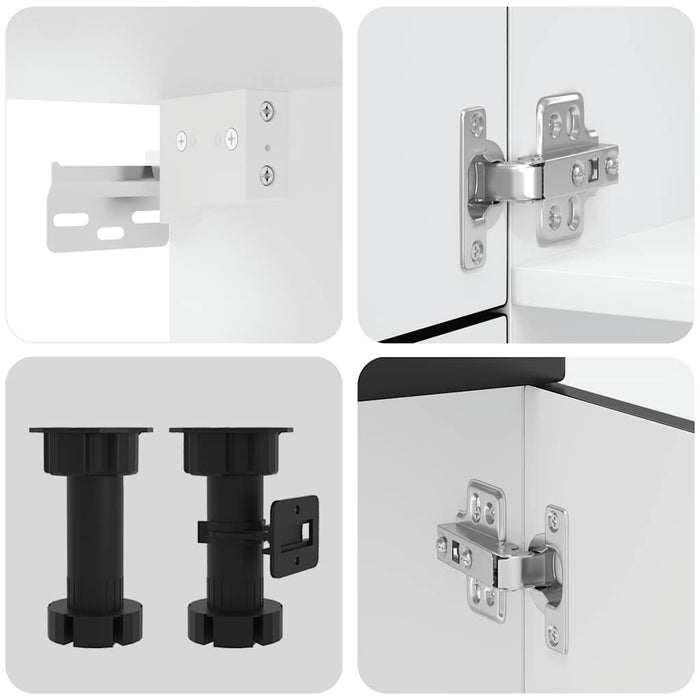 Set Mobili da Cucina 7 pz Porto Neri Legno Multistrato 3314782