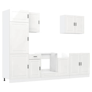 Set Mobili da Cucina 7 pz Porto Bianchi Lucido in Truciolato 3314783