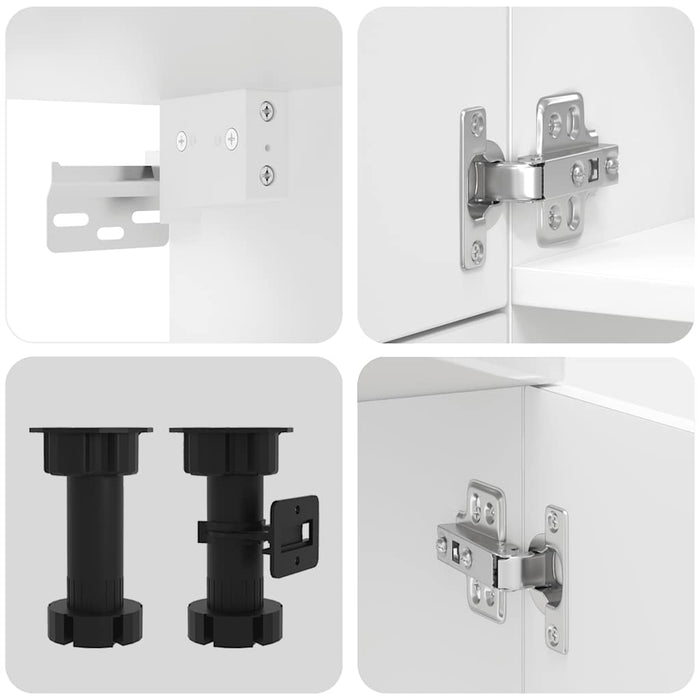 Set Mobili da Cucina 7 pz Porto Bianchi Lucido in Truciolato 3314783