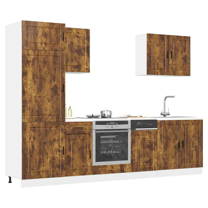 Set Mobili da Cucina 7 pz Porto Rovere Fumo Legno Multistrato 3314786