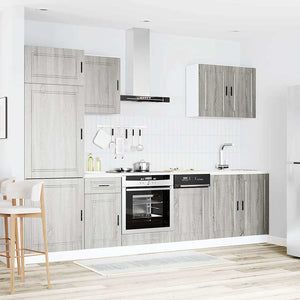 vidaXL Set Mobili da Cucina 7 pz Porto Grigio Sonoma in Truciolato