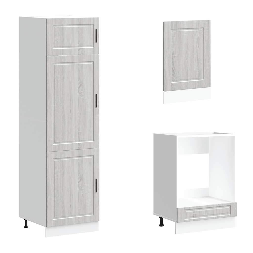 vidaXL Set Mobili da Cucina 7 pz Porto Grigio Sonoma in Truciolato