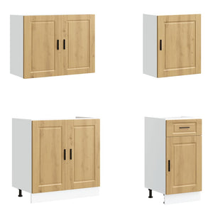 Set Mobili da Cucina 7 pz Kalmar Rovere Artigianale Truciolato 3314790