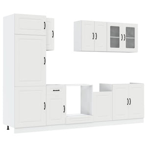 vidaXL Set Mobili da Cucina 8 pz Kalmar Bianco Legno Multistrato