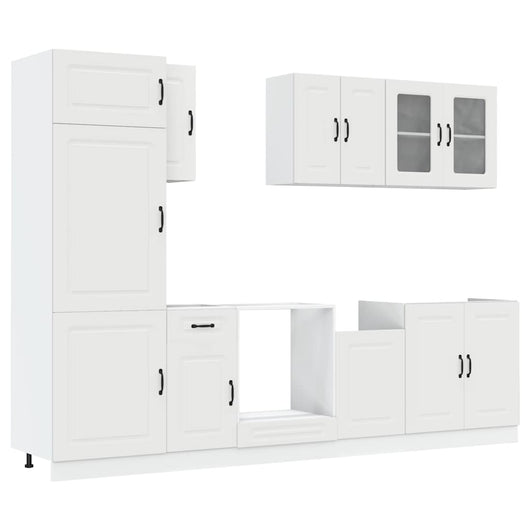 vidaXL Set Mobili da Cucina 8 pz Kalmar Bianco Legno Multistrato