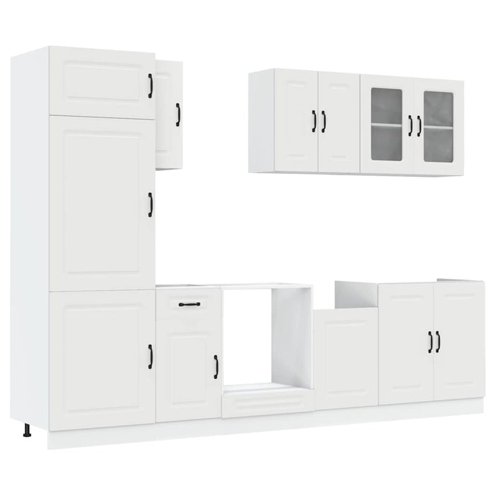 vidaXL Set Mobili da Cucina 8 pz Kalmar Bianco Legno Multistrato