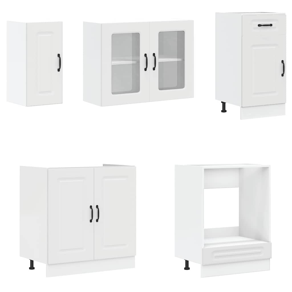 Set Mobili da Cucina 8 pz Kalmar Bianco Legno Multistrato 3314791