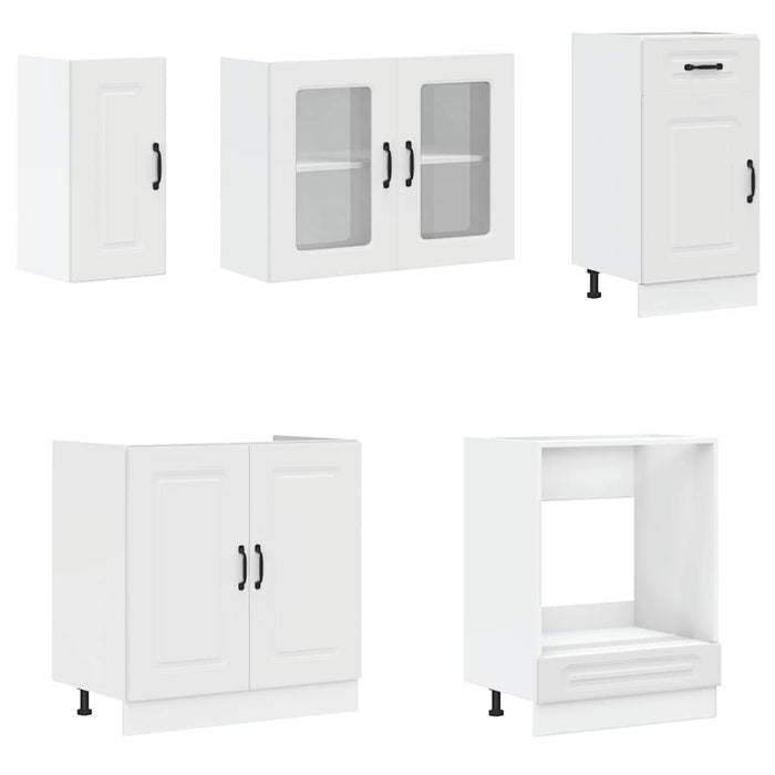 Set Mobili da Cucina 8 pz Kalmar Bianco Legno Multistrato 3314791
