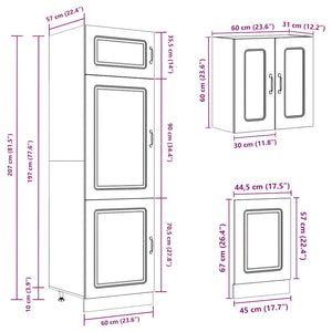 Set Mobili da Cucina 8 pz Kalmar Bianco Legno Multistrato 3314791