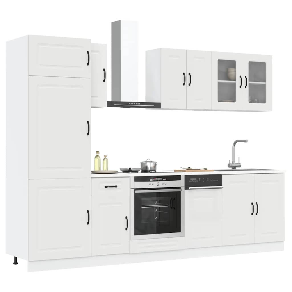 vidaXL Set Mobili da Cucina 8 pz Kalmar Bianco Legno Multistrato