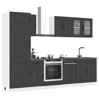 Set Mobili da Cucina 8 pz Kalmar Neri Legno Multistrato 3314792