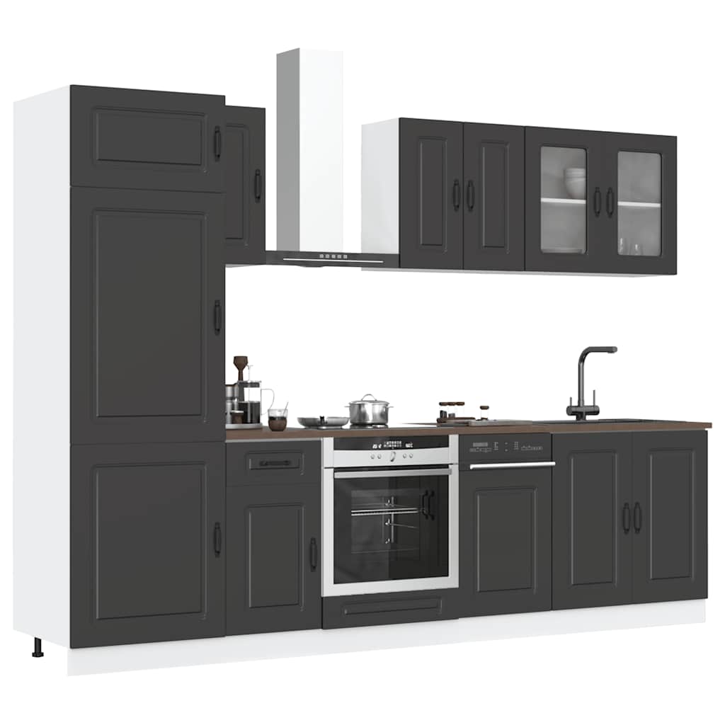 vidaXL Set Mobili da Cucina 8 pz Kalmar Neri Legno Multistrato