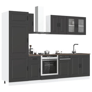 vidaXL Set Mobili da Cucina 8 pz Kalmar Neri Legno Multistrato
