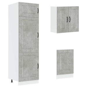 Set Mobili da Cucina 8 pz Kalmar Grigio Cemento in Truciolato