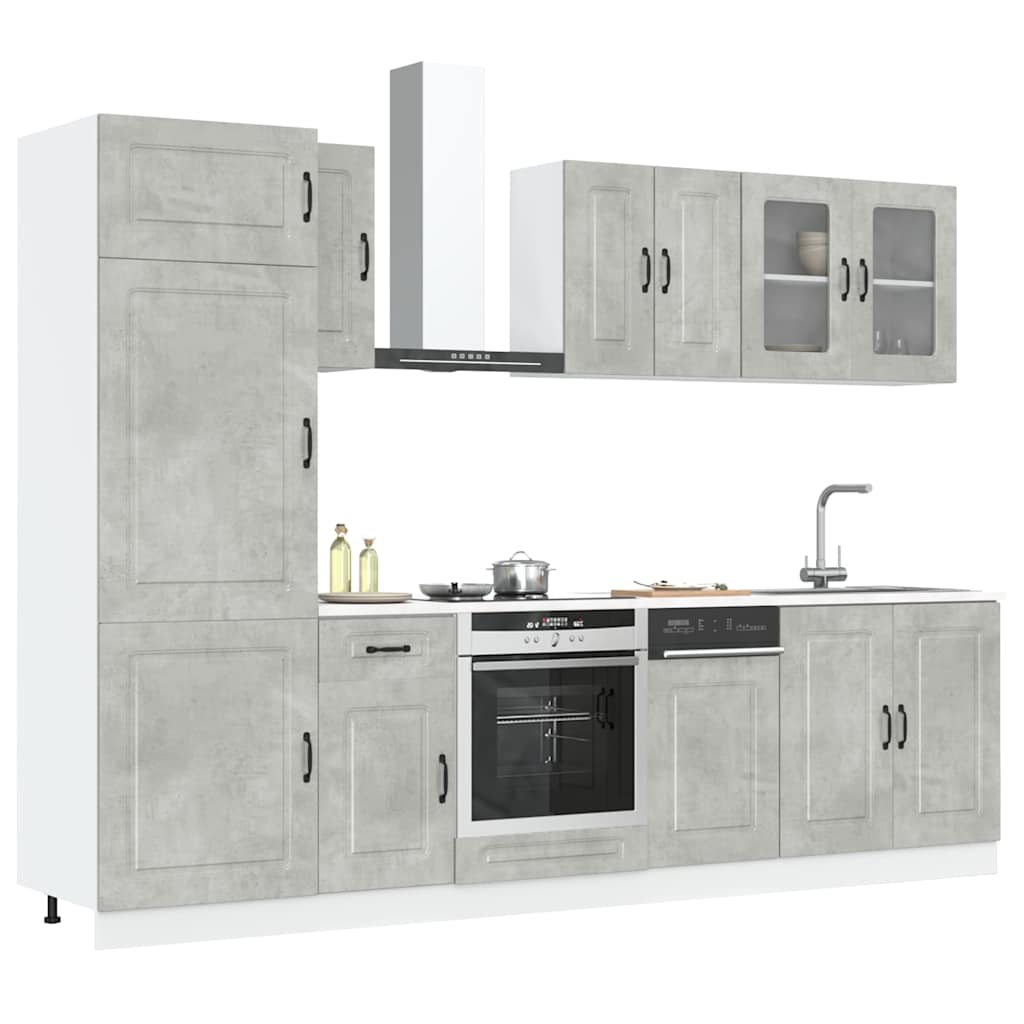 Set Mobili da Cucina 8 pz Kalmar Grigio Cemento in Truciolato