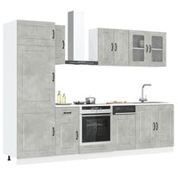 Set Mobili da Cucina 8 pz Kalmar Grigio Cemento in Truciolato