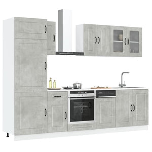 Set Mobili da Cucina 8 pz Kalmar Grigio Cemento in Truciolato 3314795