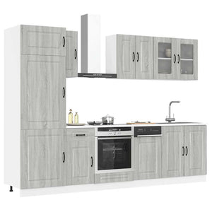 Set Mobili da Cucina 8 pz Kalmar Grigio Sonoma in Truciolato 3314797