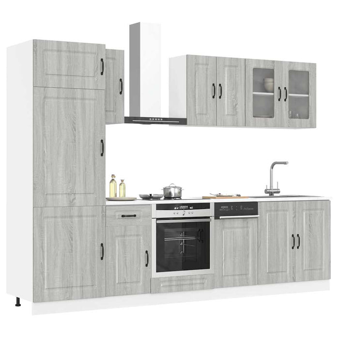 Set Mobili da Cucina 8 pz Kalmar Grigio Sonoma in Truciolato