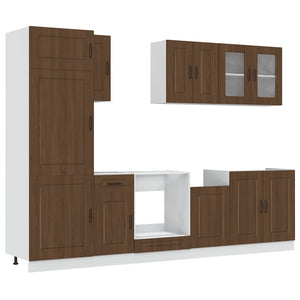 Set Mobili da Cucina 8 pz Kalmar Rovere Marrone in Truciolato 3314798