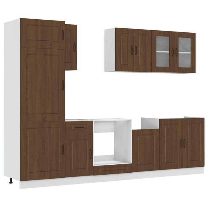 Set Mobili da Cucina 8 pz Kalmar Rovere Marrone in Truciolato 3314798