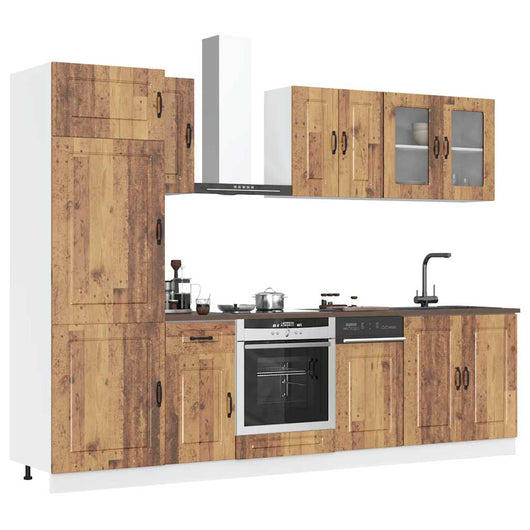 Set Mobili da Cucina 8 pz Kalmar Legno Vecchio in Truciolato 3314799