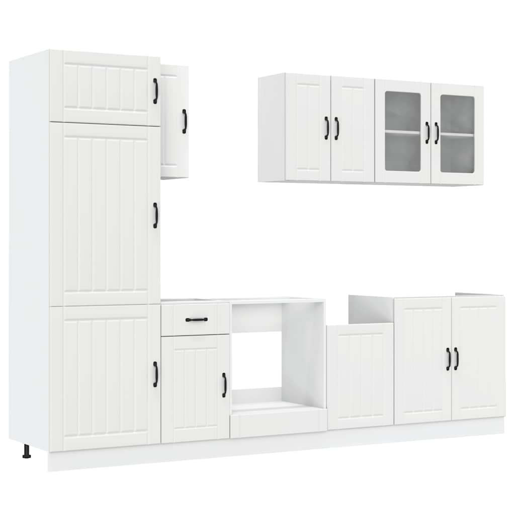 Set Mobili da Cucina 8 pz Lucca Bianco Legno Multistrato 3314801