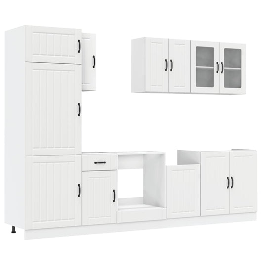 Set Mobili da Cucina 8 pz Lucca Bianco Legno Multistrato 3314801