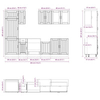 vidaXL Set Mobili da Cucina 8 pz Lucca Bianco Legno Multistrato