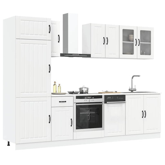 vidaXL Set Mobili da Cucina 8 pz Lucca Bianco Legno Multistrato