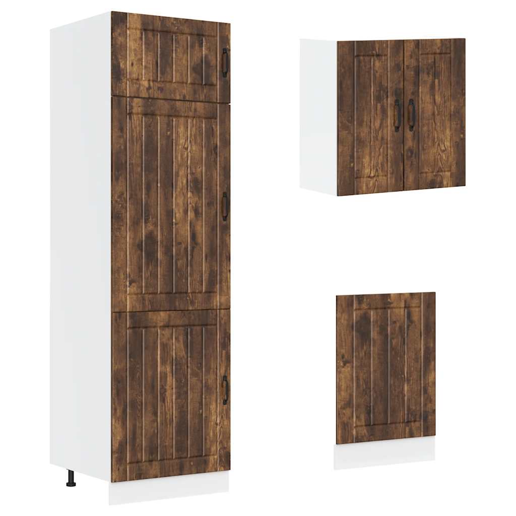 vidaXL Set Mobili da Cucina 8 pz Lucca Rovere Fumo Legno Multistrato