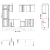 vidaXL Set Mobili da Cucina 8 pz Lucca Rovere Fumo Legno Multistrato