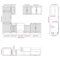 Set Mobili da Cucina 8 pz Lucca Rovere Fumo Legno Multistrato 3314806