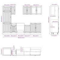 Set Mobili da Cucina 8 pz Kalmar Legno Vecchio in Truciolato 3314809