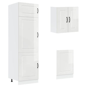 Set Mobili da Cucina 8 pz Porto Bianchi Lucido in Truciolato 3314813