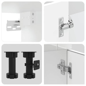 Set Mobili da Cucina 8 pz Porto Bianchi Lucido in Truciolato 3314813