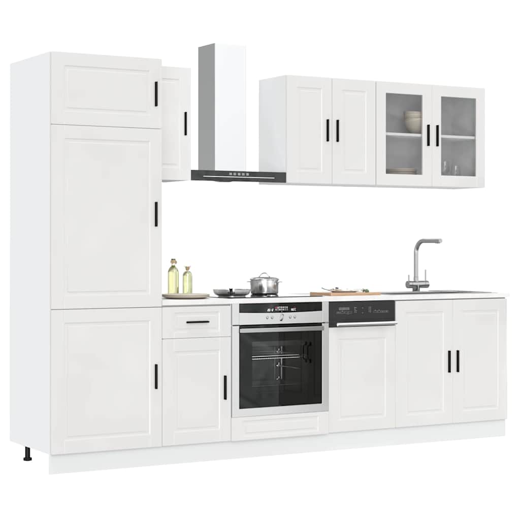 Set Mobili da Cucina 8 pz Porto Bianchi Lucido in Truciolato 3314813