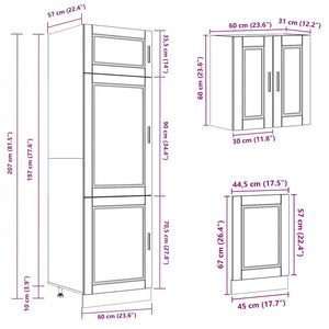 vidaXL Set Mobili da Cucina 8 pz Kalmar Rovere Artigianale Truciolato