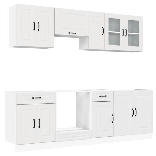 vidaXL Set Mobili da Cucina 8 pz Kalmar Bianco Legno Multistrato