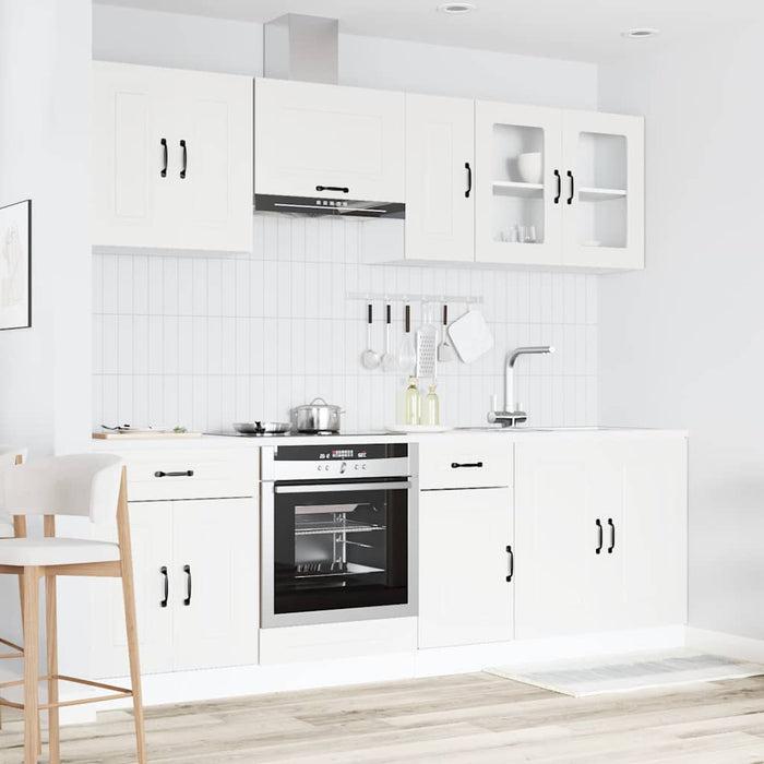 vidaXL Set Mobili da Cucina 8 pz Kalmar Bianco Legno Multistrato