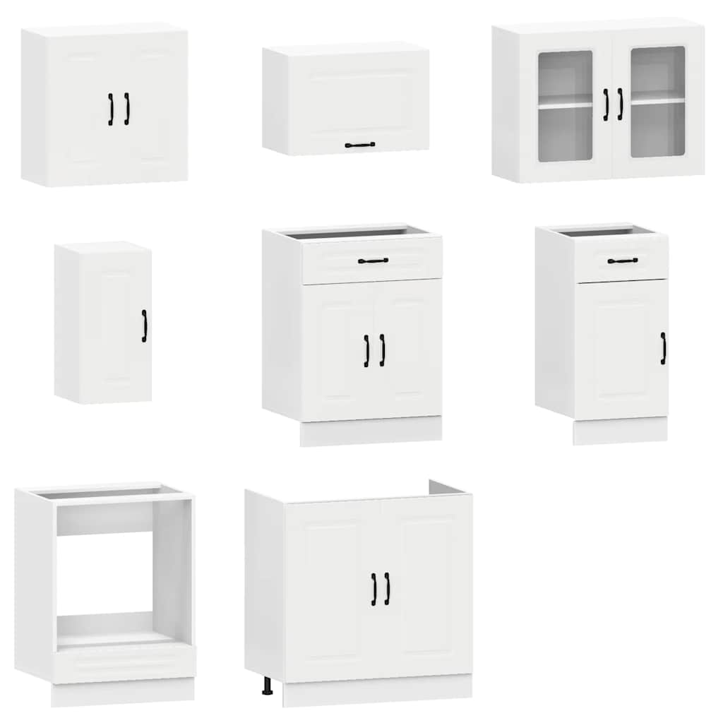 Set Mobili da Cucina 8 pz Kalmar Bianco Legno Multistrato 3314821