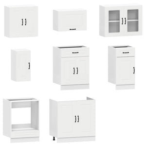 Set Mobili da Cucina 8 pz Kalmar Bianco Legno Multistrato 3314821