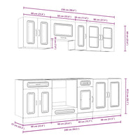 Set Mobili da Cucina 8 pz Kalmar Bianco Legno Multistrato 3314821