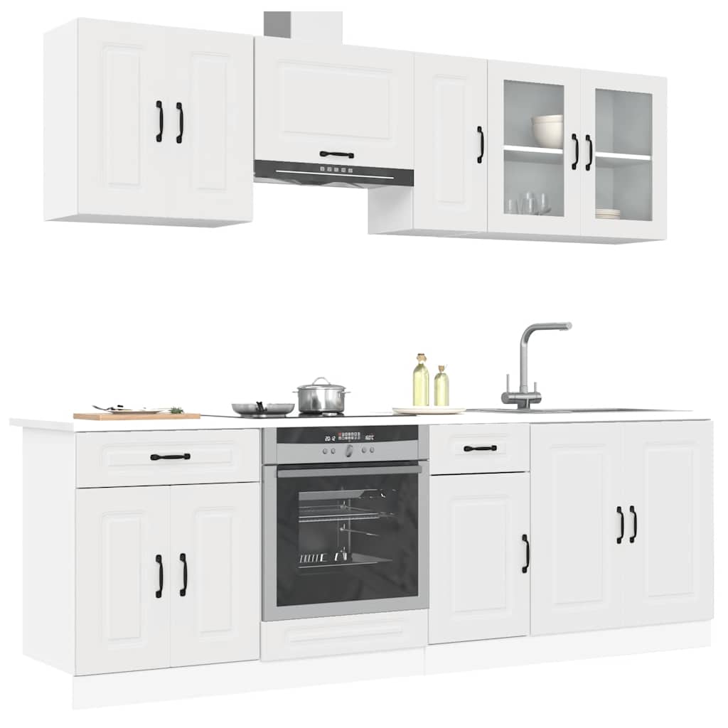 Set Mobili da Cucina 8 pz Kalmar Bianco Legno Multistrato 3314821