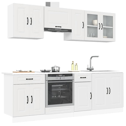 Set Mobili da Cucina 8 pz Kalmar Bianco Legno Multistrato 3314821