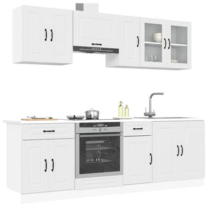 vidaXL Set Mobili da Cucina 8 pz Kalmar Bianco Legno Multistrato