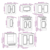 vidaXL Set Mobili da Cucina 8 pz Kalmar Neri Legno Multistrato
