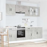 Set Mobili da Cucina 8 pz Kalmar Grigio Cemento in Truciolato